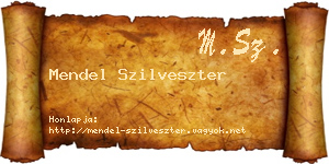 Mendel Szilveszter névjegykártya